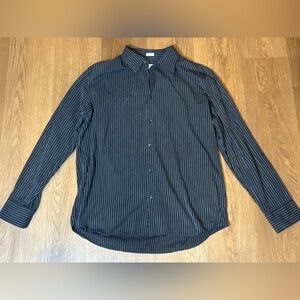 Calvin Klein Men's Dark Blue Pinstripe Shirt